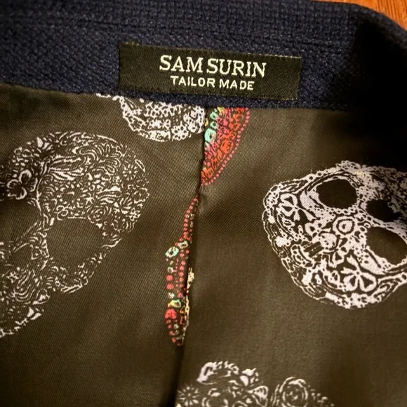 Sam Surin Men's Custom Wool Blazer Navy Big & Tall